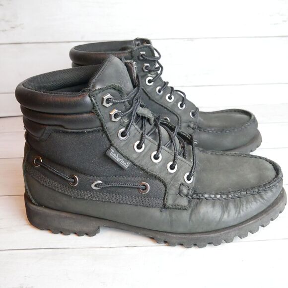 Timberland Boots Mens 7.5 Black Suede Oakwell 7-Eye Moc-Toe Boots Shoes main image 8